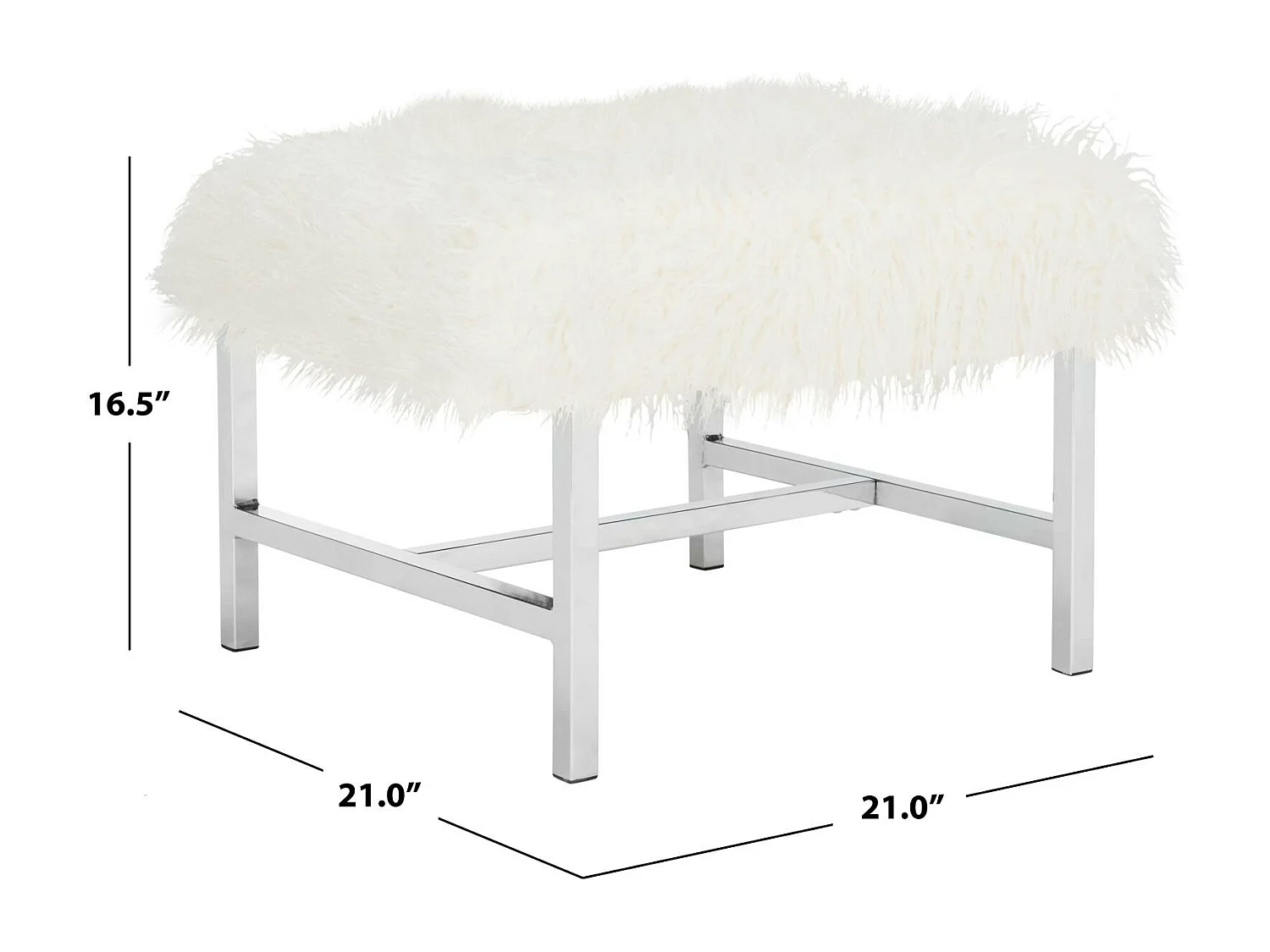 Banc & Ottomane Blanc 53 X 53 X 41.91 cm - Eppie