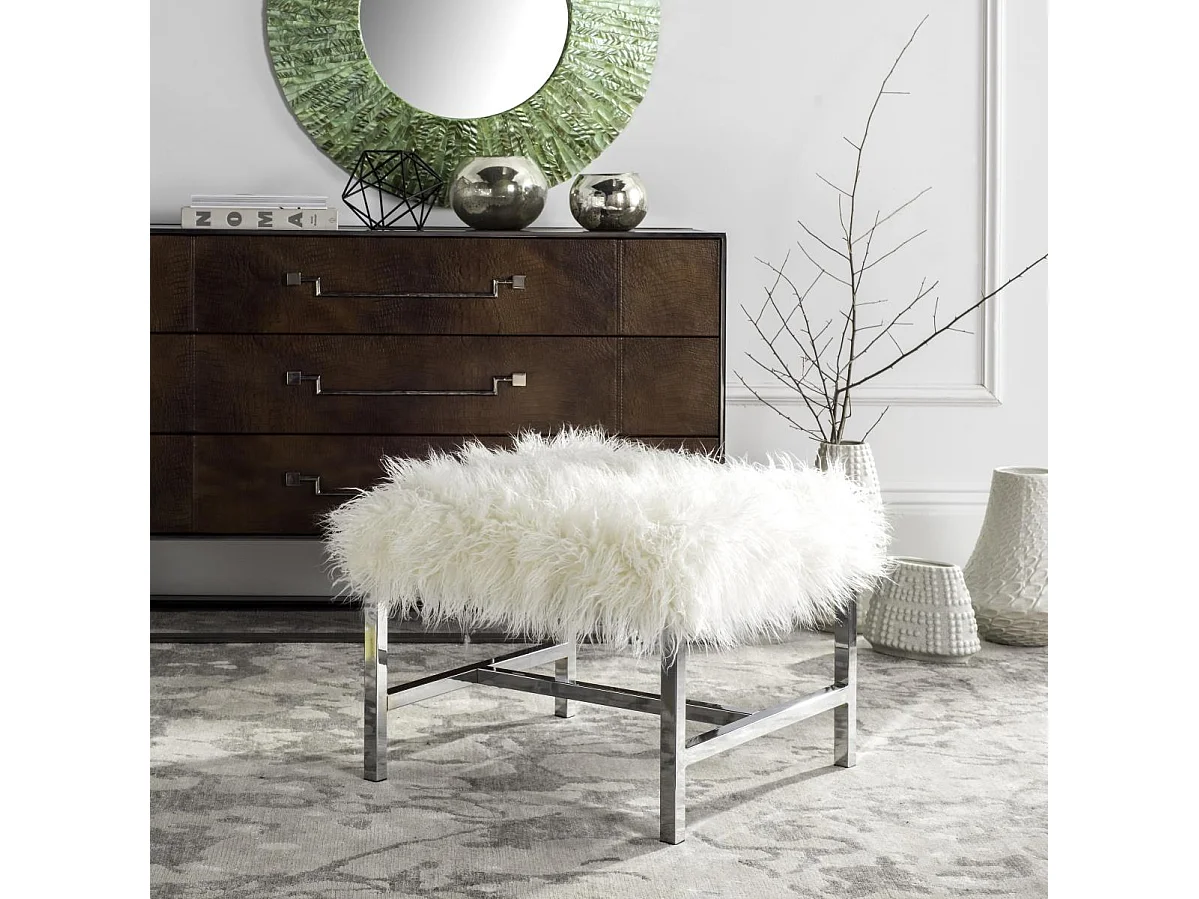 Banc & Ottomane Blanc 53 X 53 X 41.91 cm - Eppie