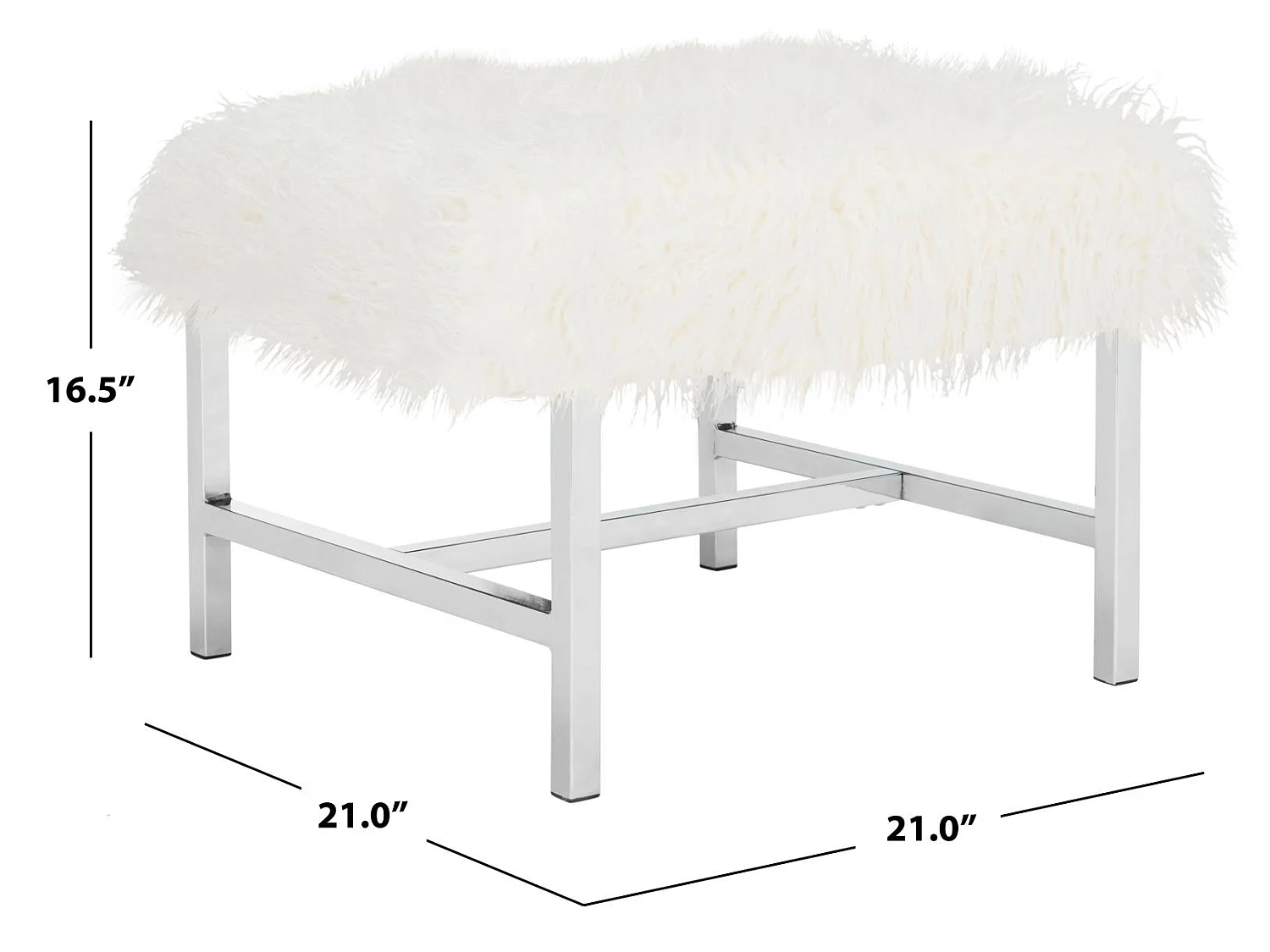 Banc & Ottomane Blanc 53 X 53 X 41.91 cm - Eppie