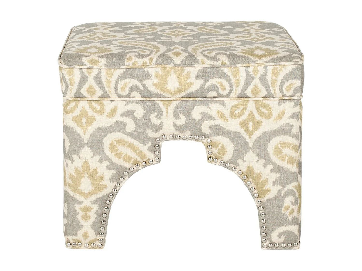 Banc & Ottomane Gris clair et blanc 54 X 54 X 45.46 cm - Thomasina