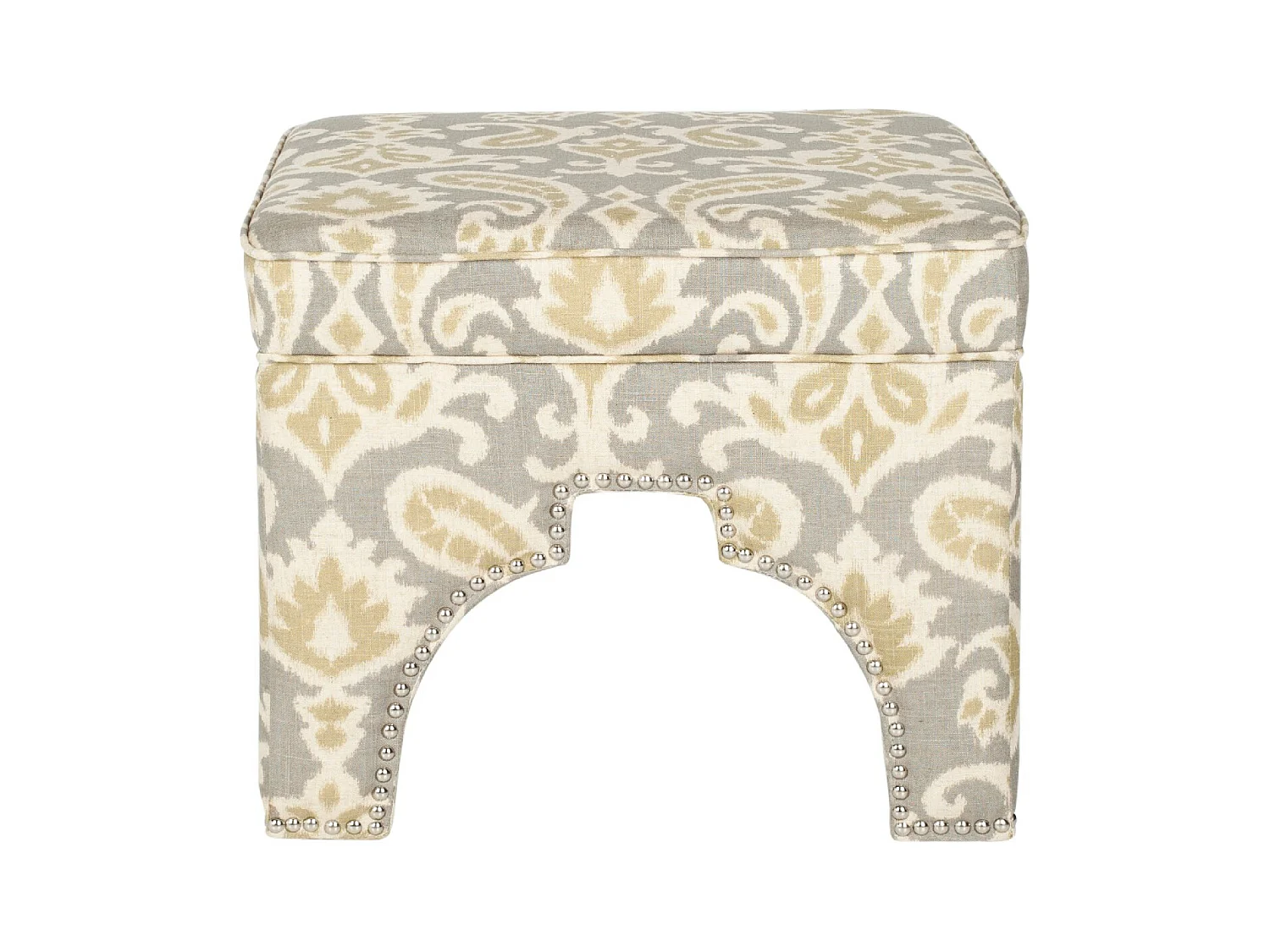Banc & Ottomane Gris clair et blanc 54 X 54 X 45.46 cm - Thomasina