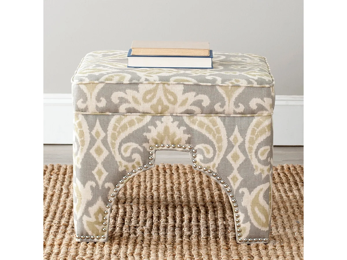 Banc & Ottomane Gris clair et blanc 54 X 54 X 45.46 cm - Thomasina