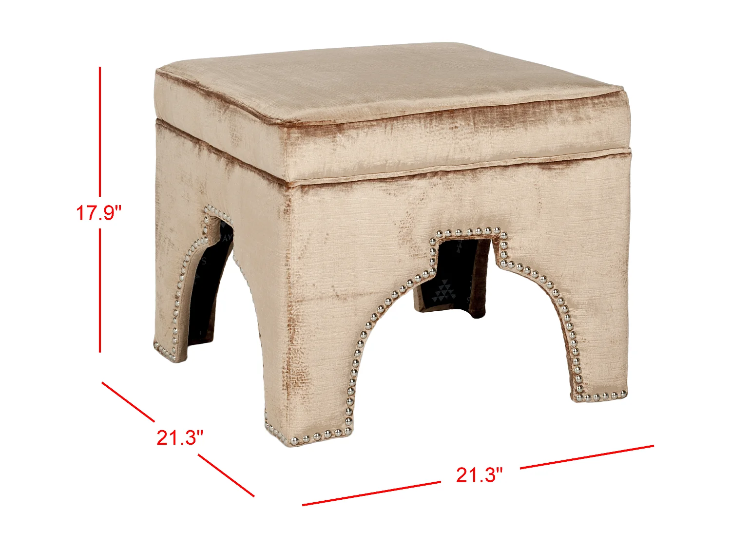 Banc & Ottomane Gris clair et blanc 54 X 54 X 45.46 cm - Thomasina