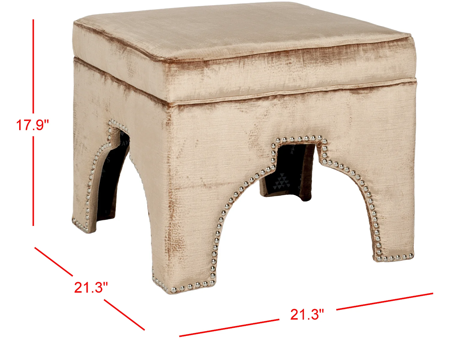Banc & Ottomane Gris clair et blanc 54 X 54 X 45.46 cm - Thomasina