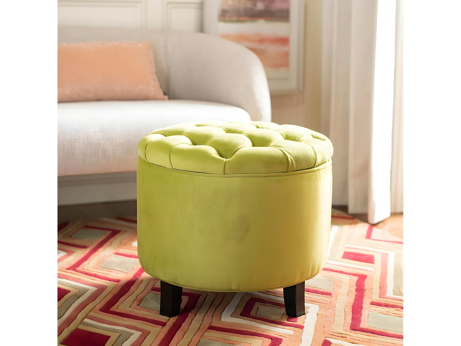 Banc & Ottomane Asperge 53 X 53 X 49.78 cm - Cathy