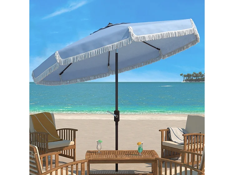 Parasol Bleu /blanc OPEN: 255 x 255 X 250 CLOSE: 15 x 15 x 250 cm - Fabia