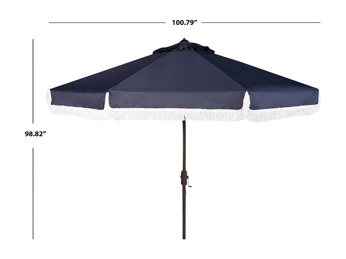 Parasol Marine/Blanc OPEN: 255 x 255 X 250 CLOSE: 15 x 15 x 250 cm - Fabia