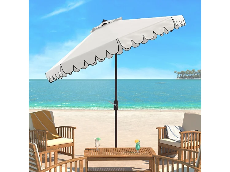 Parasol Blanc/Noir OPEN: 255 x 255 X 250 CLOSE: 15 x 15 x 250 cm - Dorinda