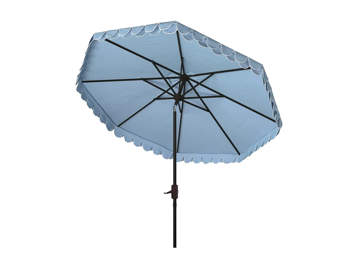 Parasol Bleu /blanc OPEN: 255 x 255 X 250 CLOSE: 15 x 15 x 250 cm - Valance