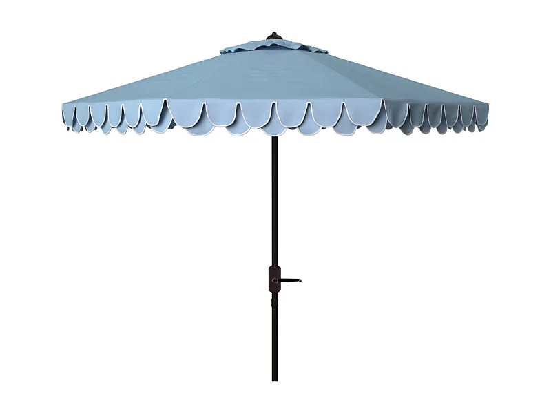Parasol Bleu /blanc OPEN: 255 x 255 X 250 CLOSE: 15 x 15 x 250 cm - Valance