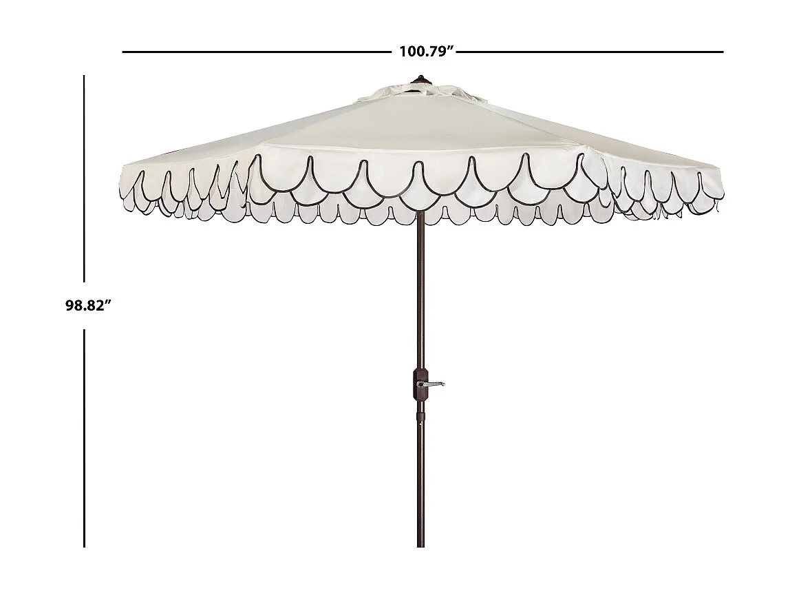 Parasol Blanc/Noir OPEN: 255 x 255 X 250 CLOSE: 15 x 15 x 250 cm - Valance