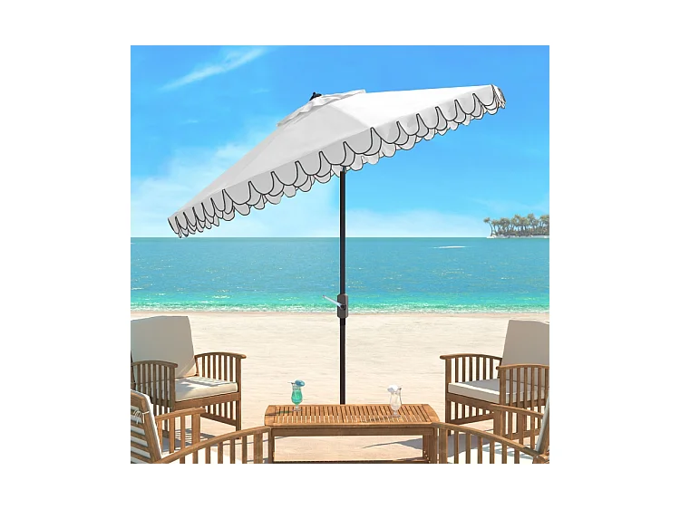 Parasol Blanc/Noir OPEN: 255 x 255 X 250 CLOSE: 15 x 15 x 250 cm - Valance
