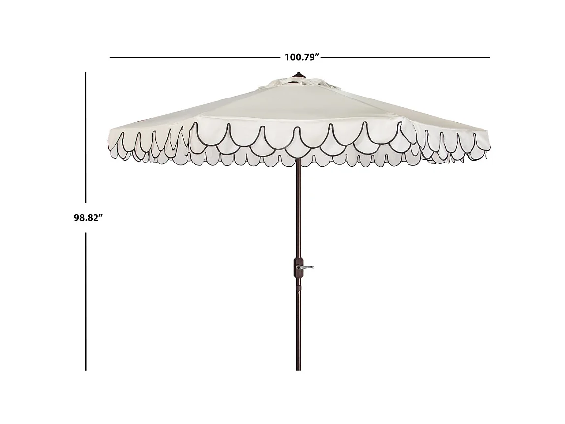 Parasol Blanc/Noir OPEN: 255 x 255 X 250 CLOSE: 15 x 15 x 250 cm - Valance