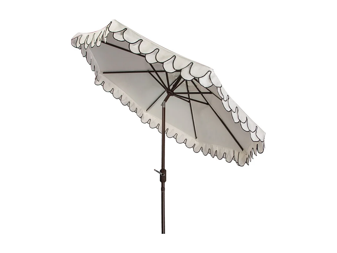 Parasol Blanc/Noir OPEN: 255 x 255 X 250 CLOSE: 15 x 15 x 250 cm - Valance