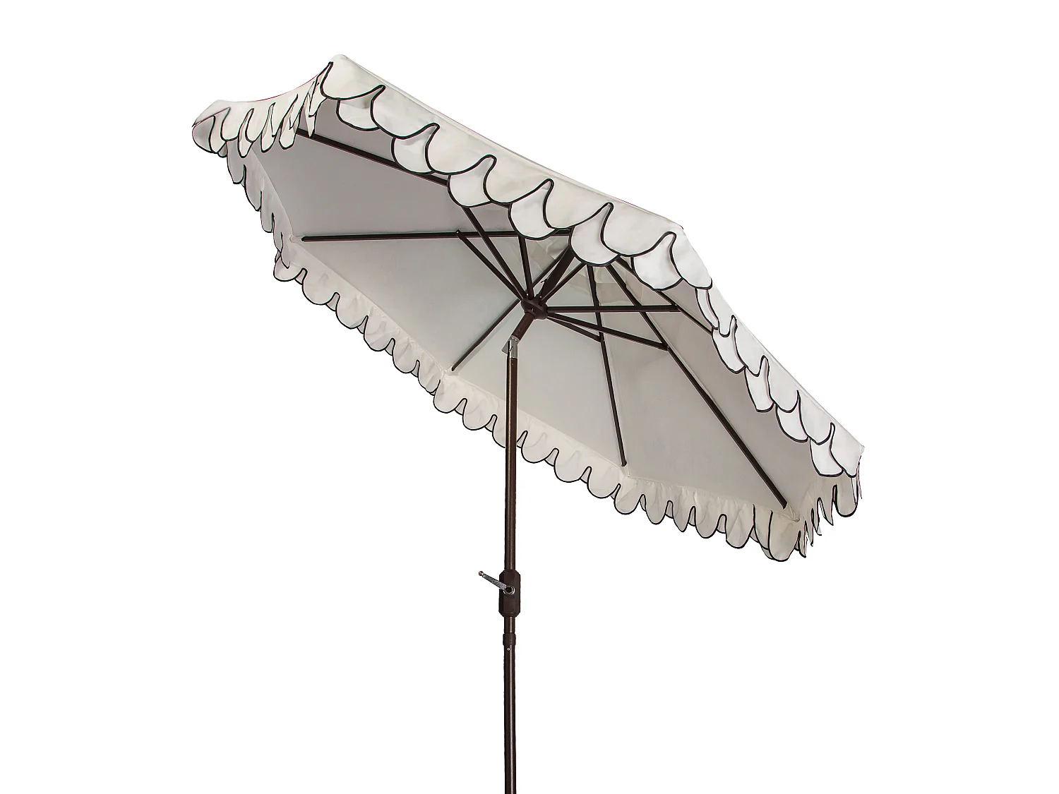 Parasol Blanc/Noir OPEN: 255 x 255 X 250 CLOSE: 15 x 15 x 250 cm - Valance