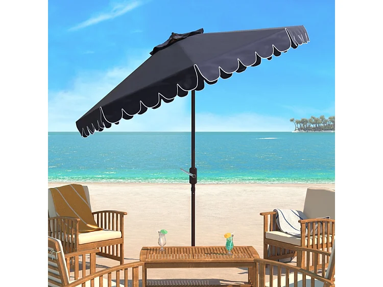 Parasol Marine/Blanc OPEN: 255 x 255 X 250 CLOSE: 15 x 15 x 250 cm - Dorinda