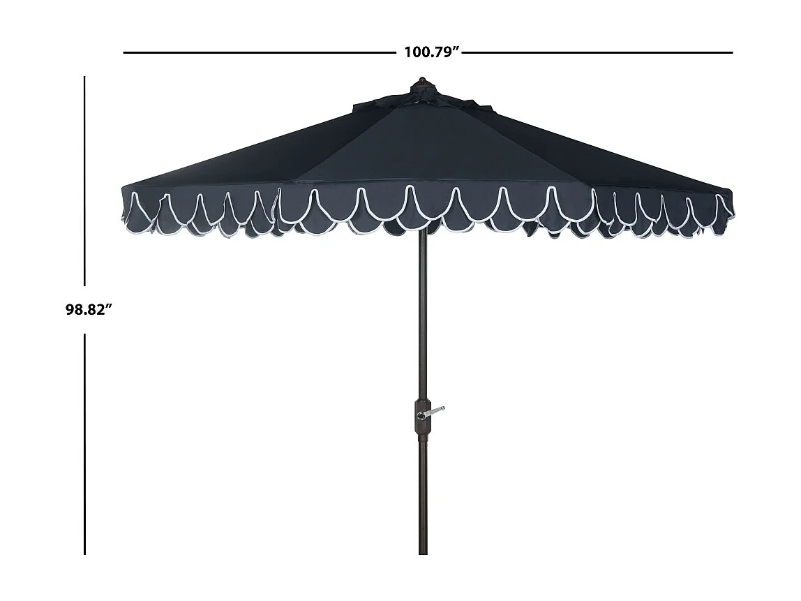 Parasol Marine/Blanc OPEN: 255 x 255 X 250 CLOSE: 15 x 15 x 250 cm - Valance