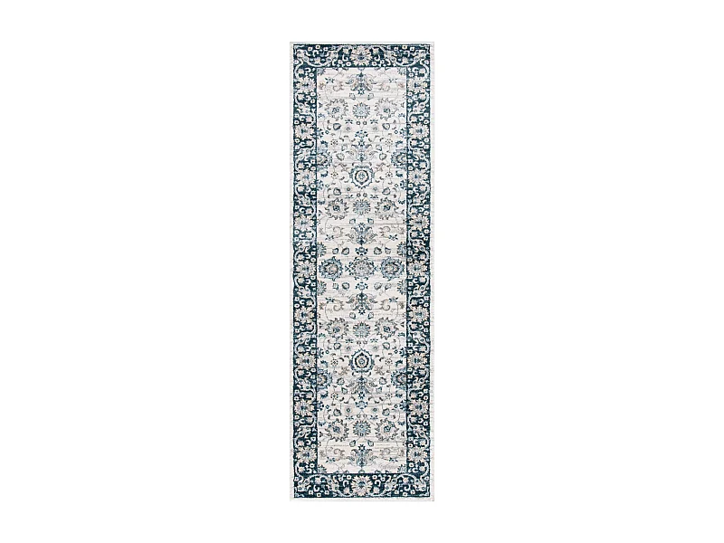 Tapis Neutre/Bleu Marine 66 X 213 cm - Alayna