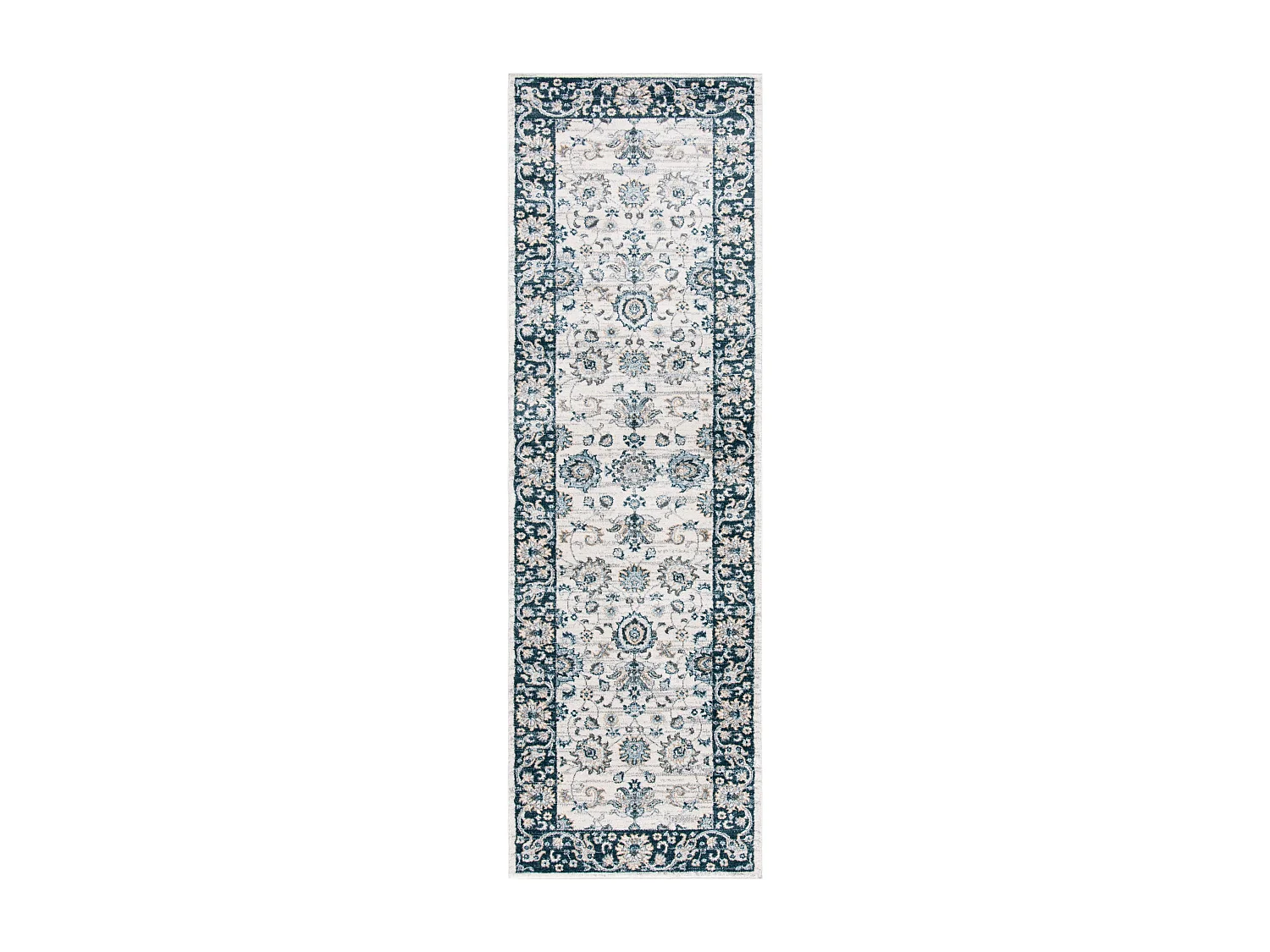 Tapis Neutre/Bleu Marine 66 X 213 cm - Alayna