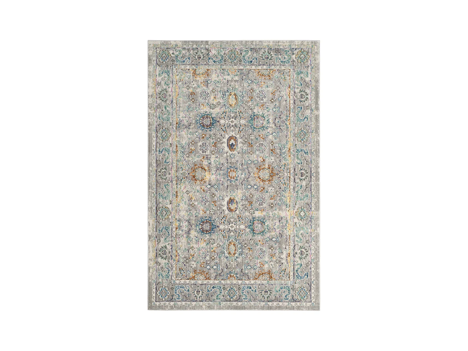 Tapis Gris/Multicolore 91 X 152 cm - Karine