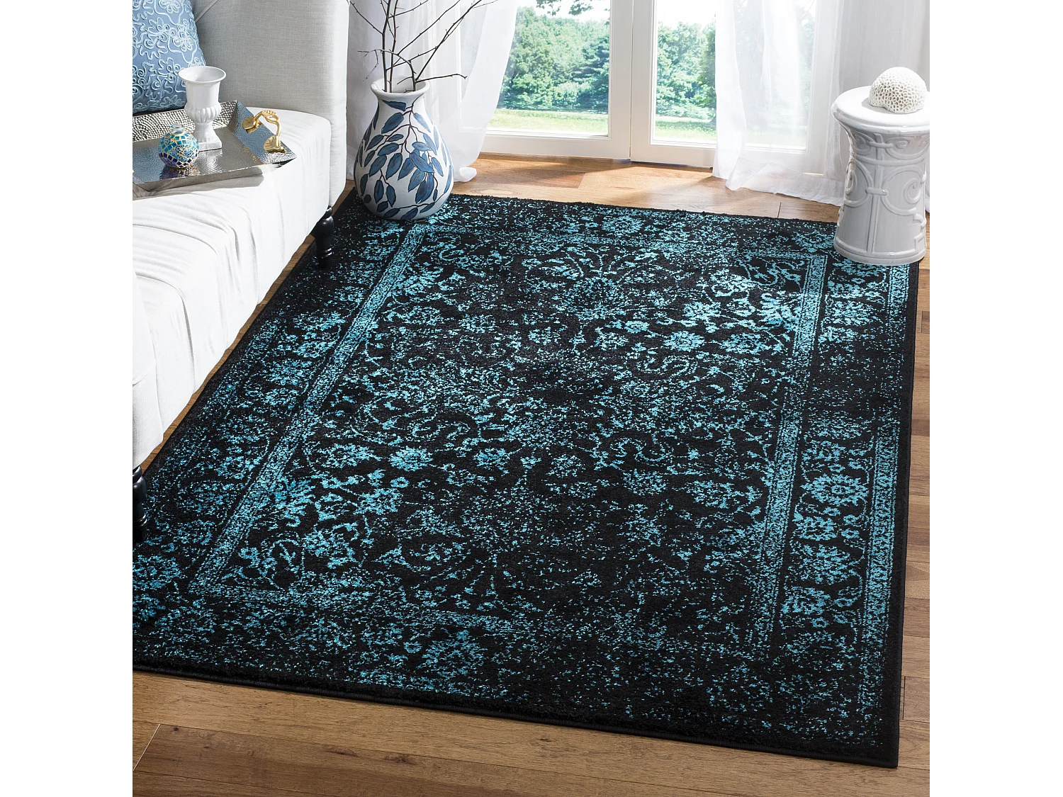 Tapis Noir/Bleu 155 X 229 cm - Lucinda
