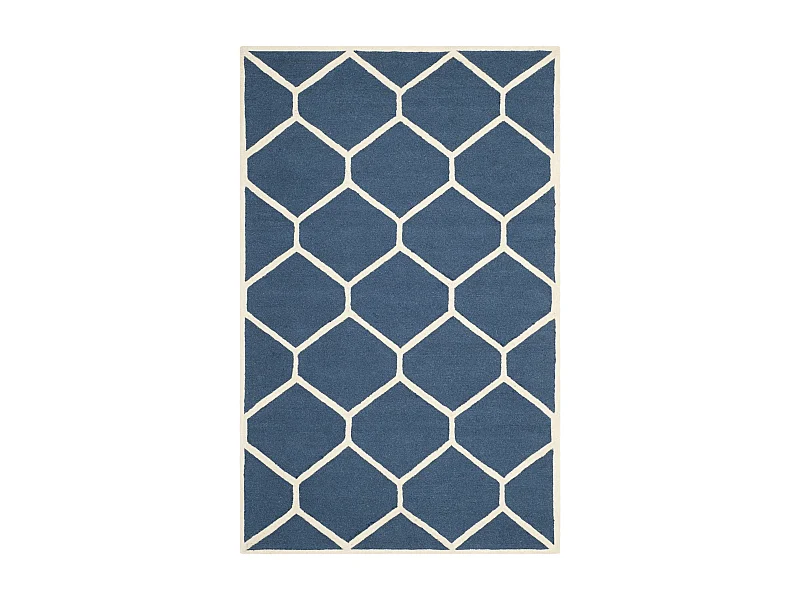 Tapis Bleu Marine Bleu/Neutre 122 X 183 cm - Lulu
