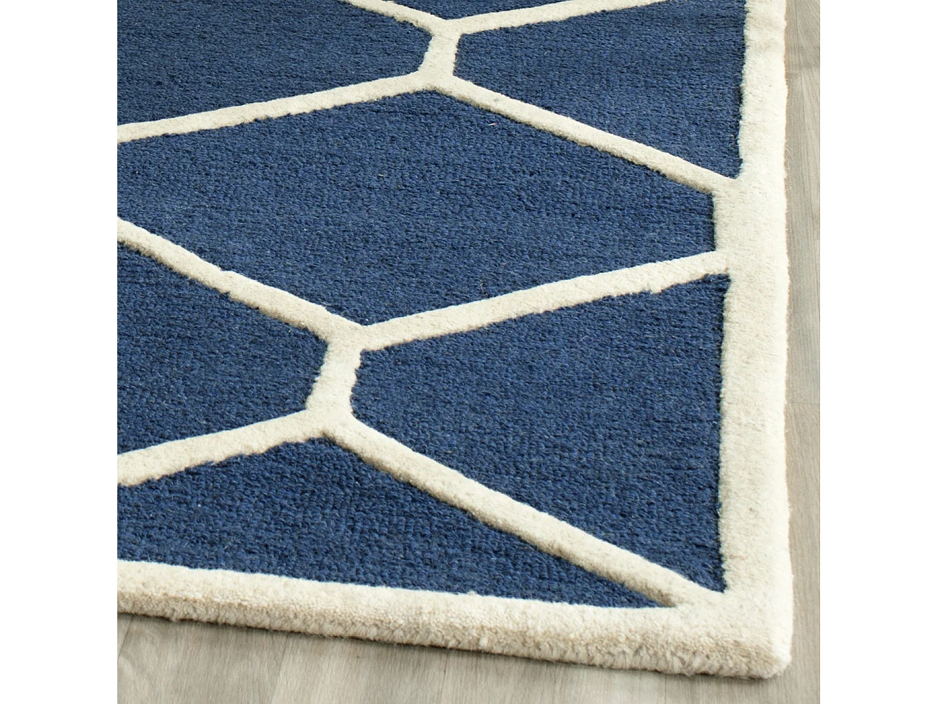 Tapis Bleu Marine Bleu/Neutre 122 X 183 cm - Lulu