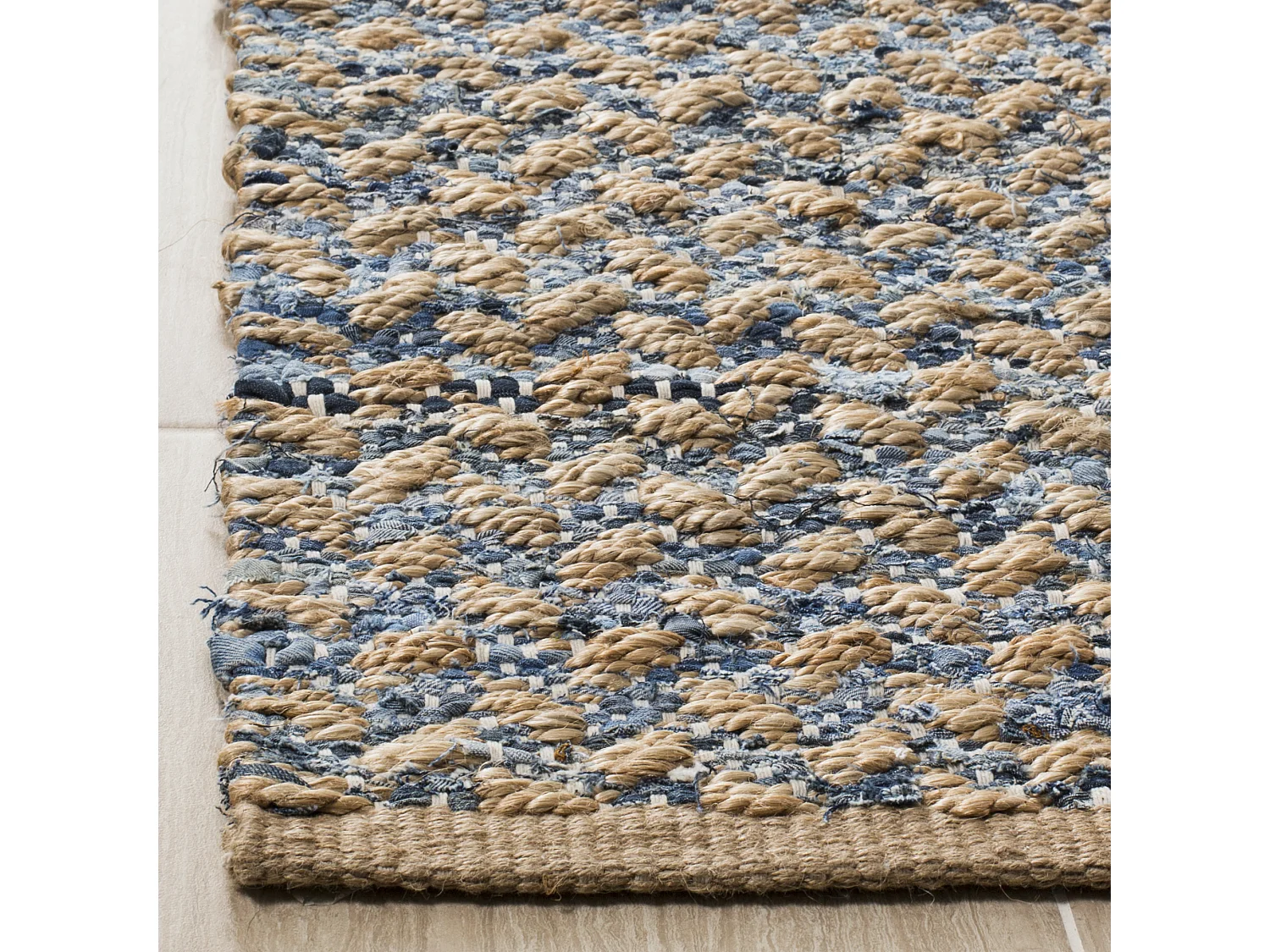 Tapis Bleu/Naturel 91 X 152 cm - Layana