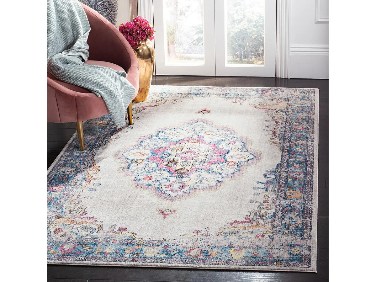 Tapis Rose/Gris 91 X 152 cm - Laila