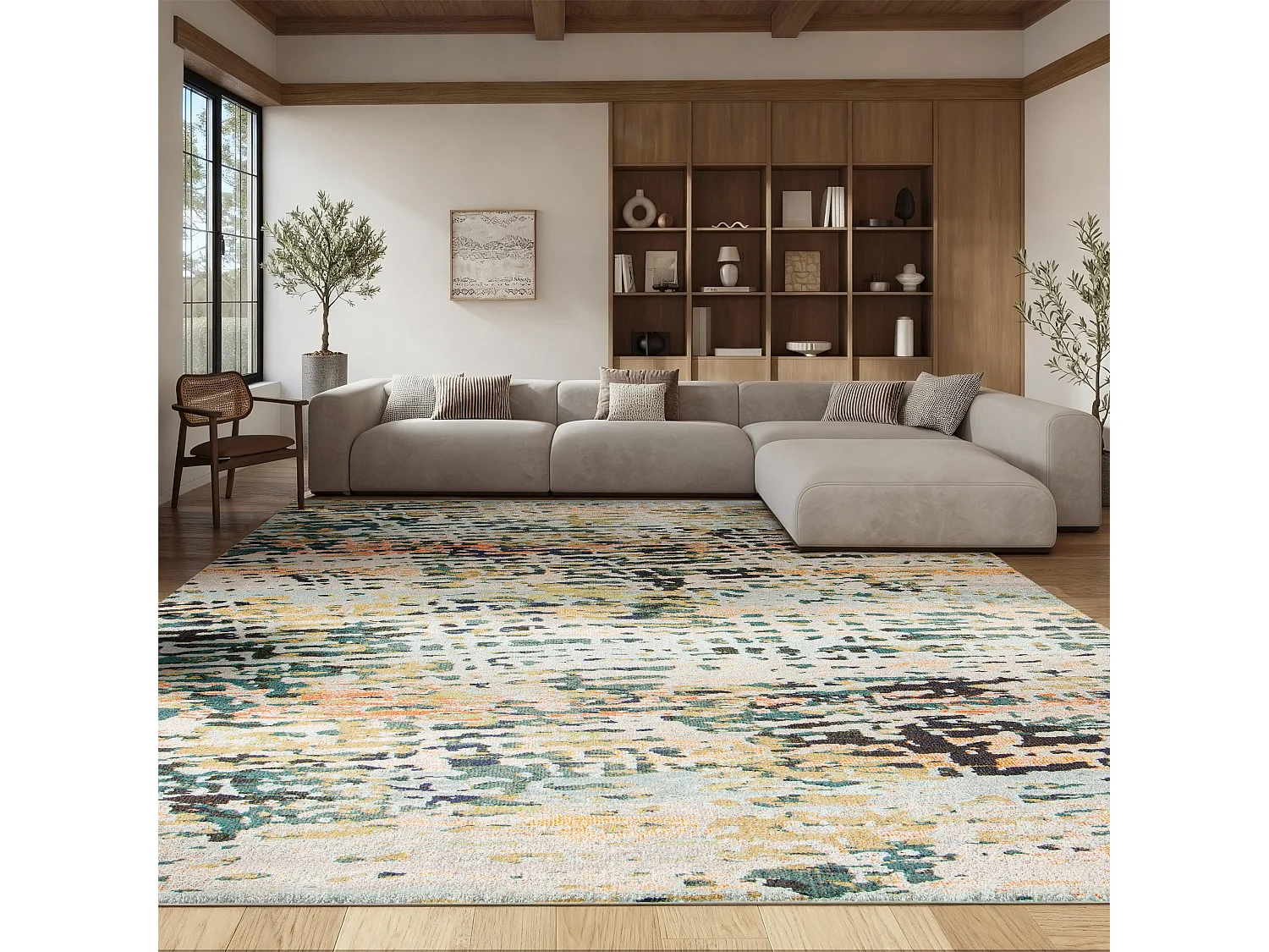 Tapis Neutre/Bleu 160 X 229 cm - Rachel