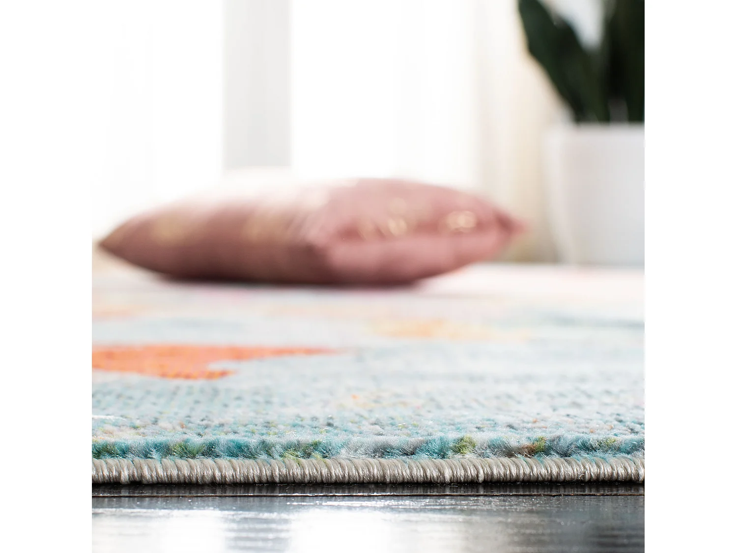 Tapis Bleu/Orange 160 X 231 cm - Romina