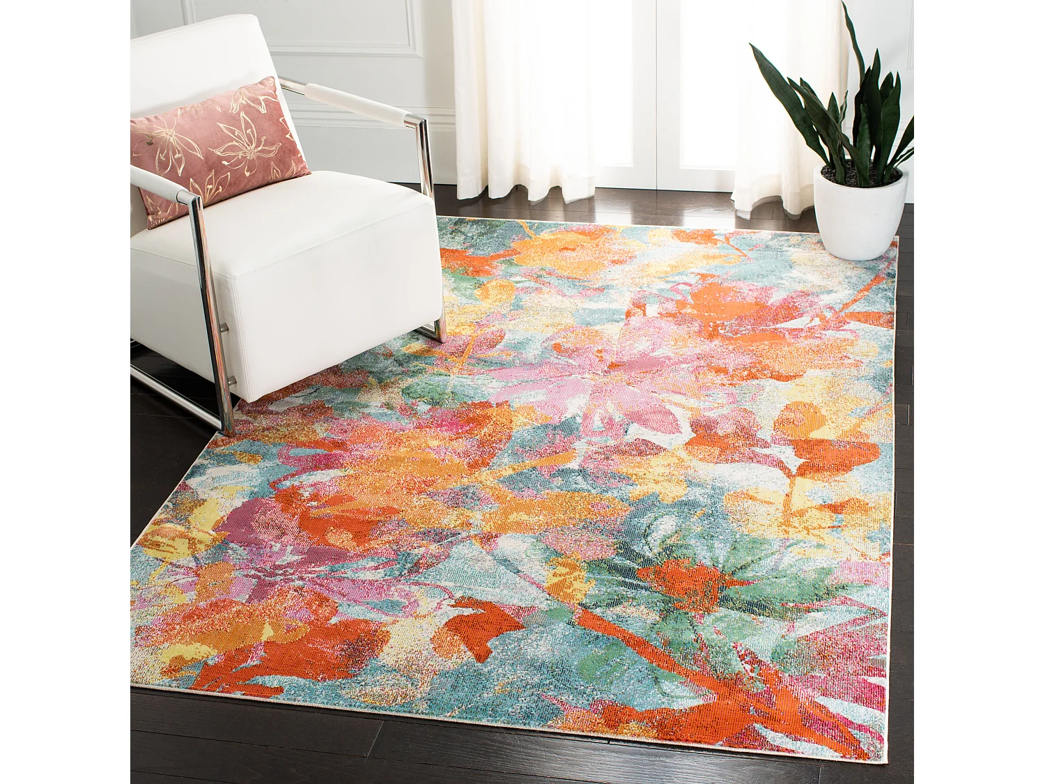 Tapis Bleu/Orange 160 X 231 cm - Romina