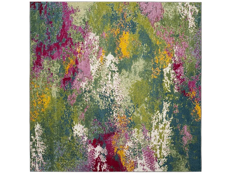 Tapis Vert/Fuchsia 91 X 91 cm - Carly