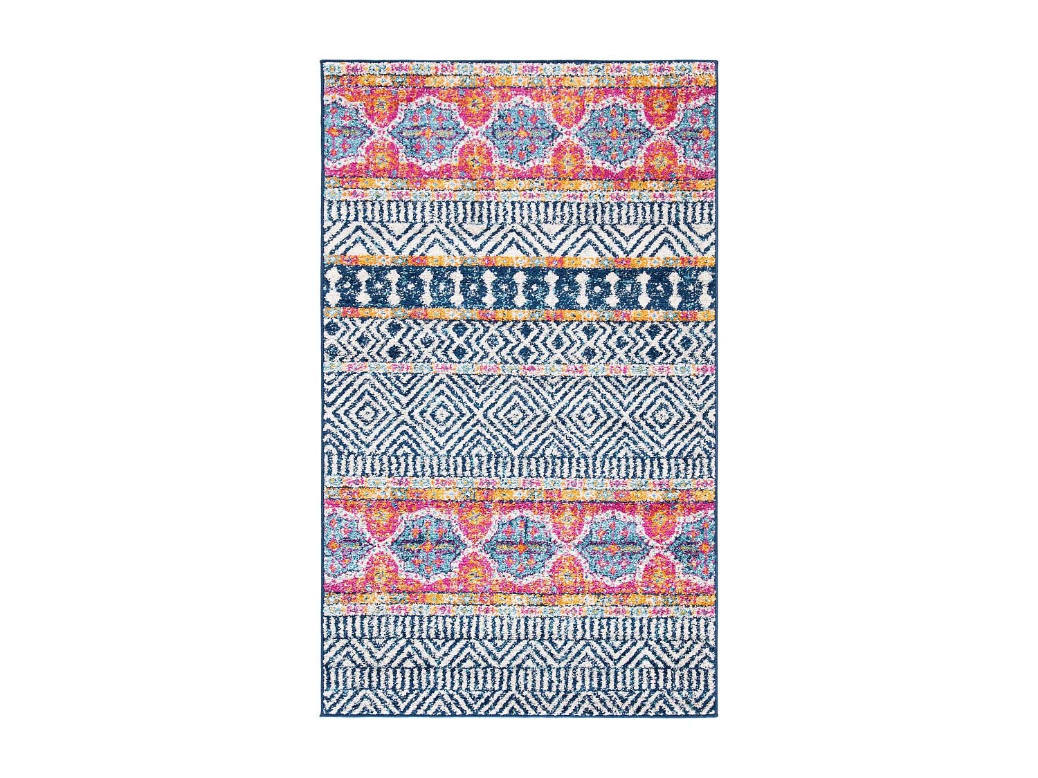Tapis Bleu Marine/Neutre 91 X 152 cm - Esme