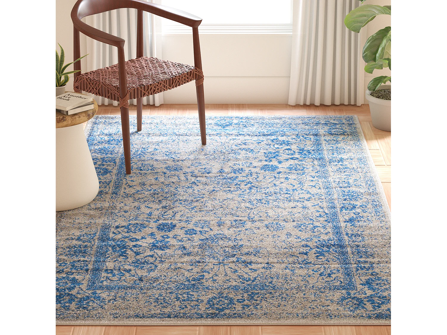 Tapis Gris/Bleu 122 X 183 cm - Lucinda