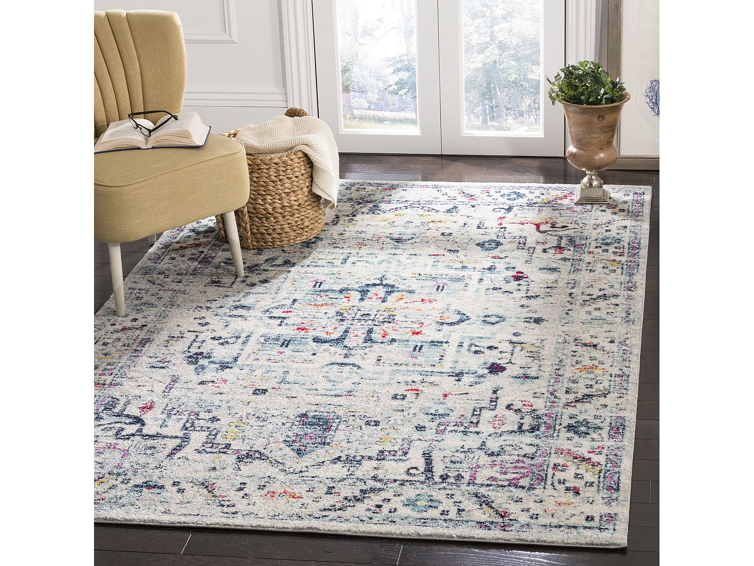 Tapis Gris/Rose 122 X 183 cm - Everleigh
