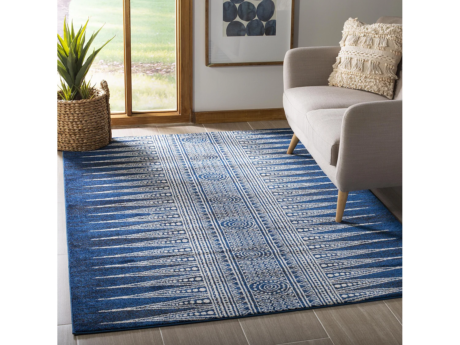 Tapis Bleu/Neutre 122 X 183 cm - Gianna