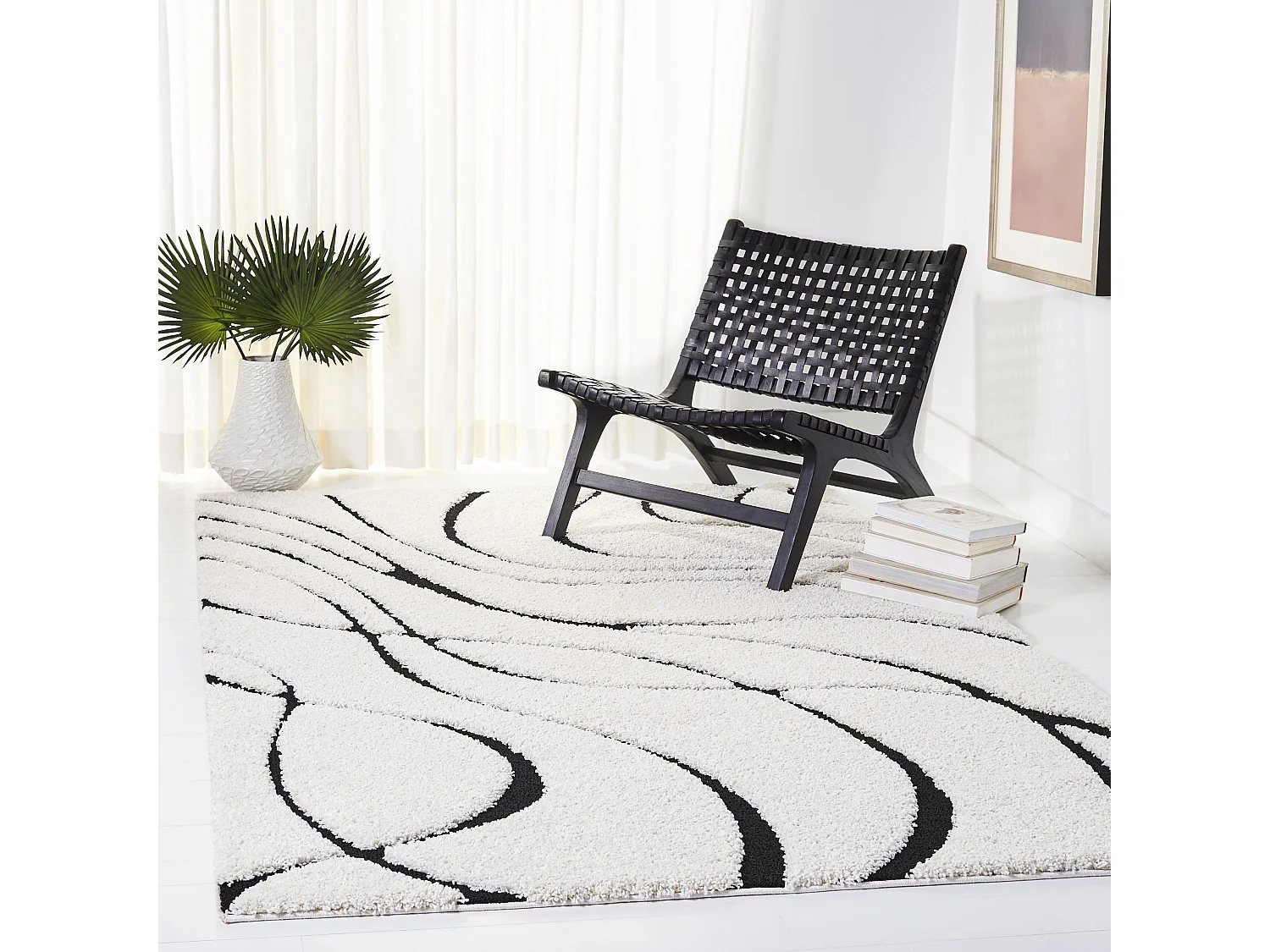 Tapis Ivoire/Noir 122 X 183 cm - Naples