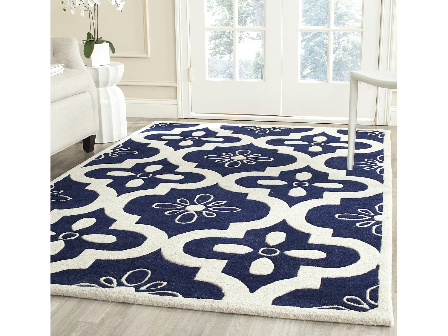 Tapis Bleu Marine/Neutre 183 X 274 cm - Jessie