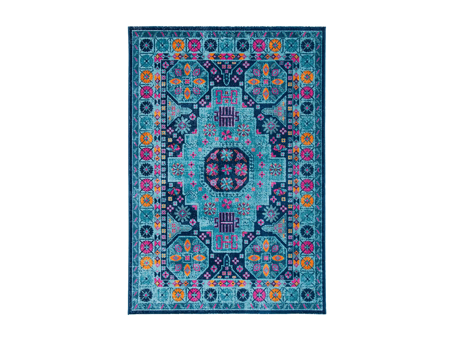Tapis Bleu/Multicolore 91 X 152 cm - Charlee
