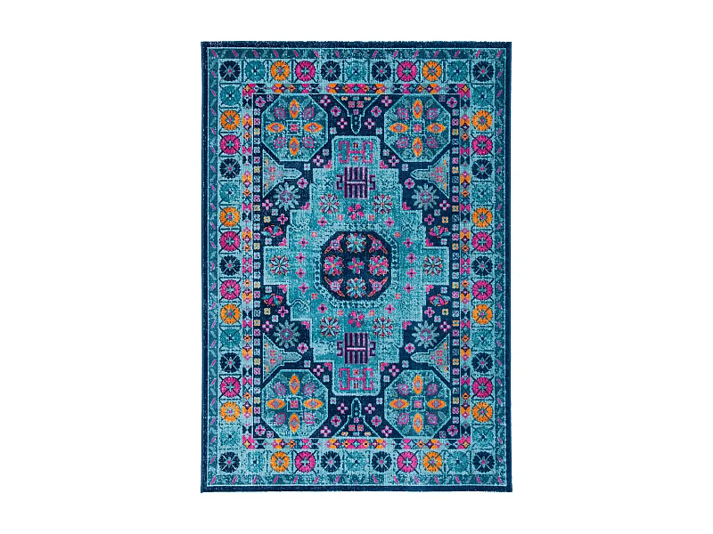 Tapis Bleu/Multicolore 91 X 152 cm - Charlee