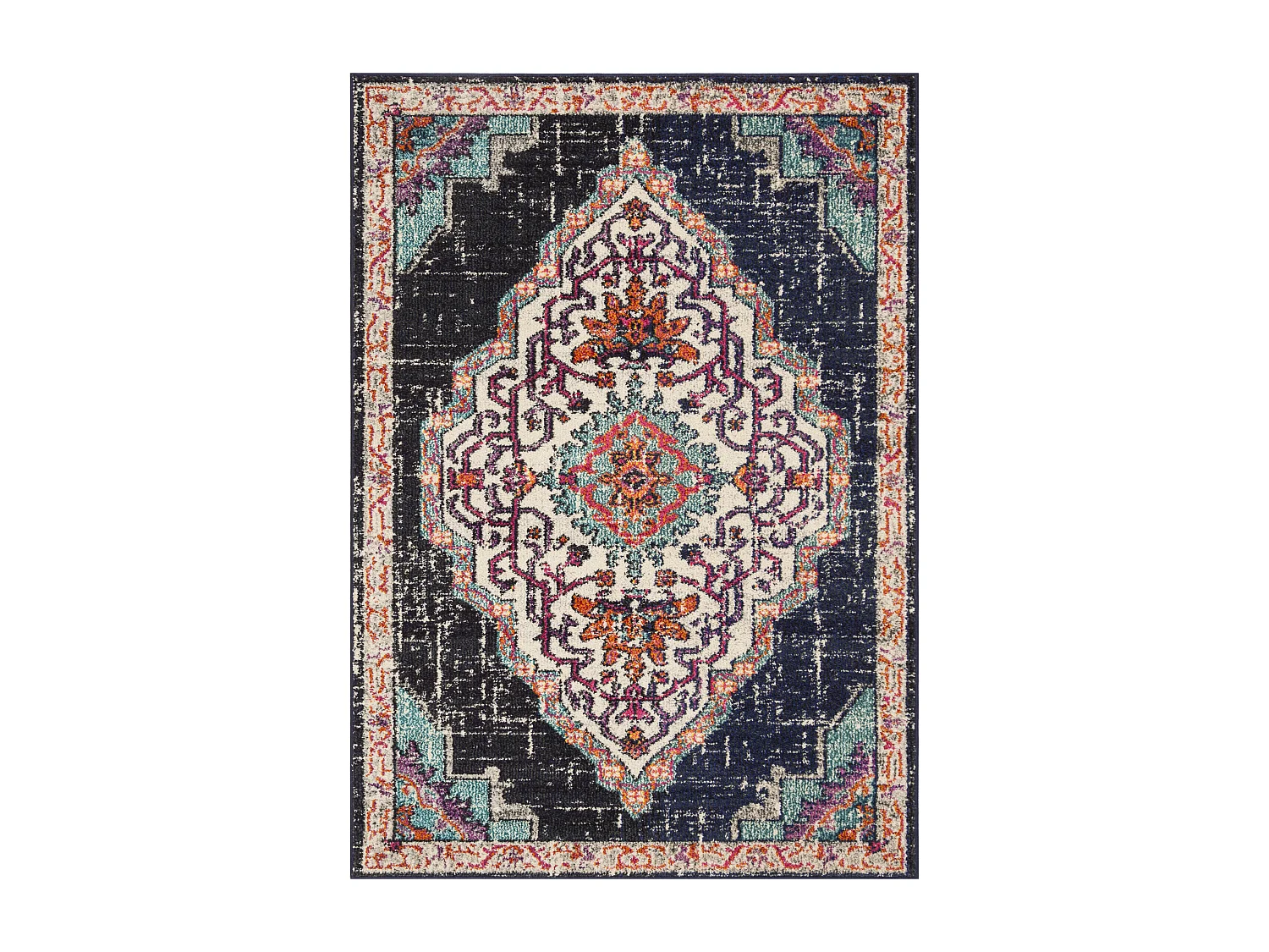 Tapis Noir/Bleu 122 X 170 cm - Isabelle