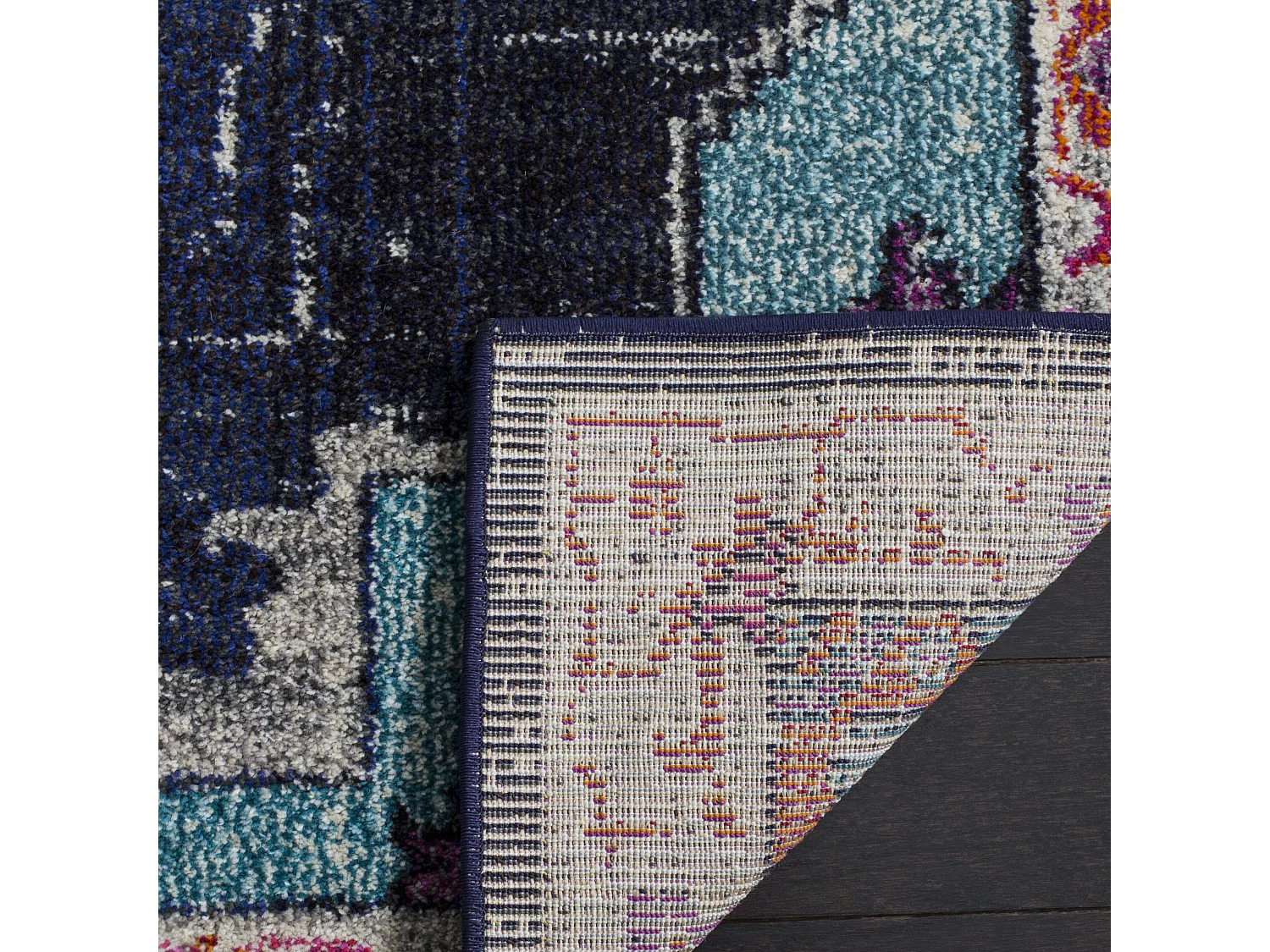 Tapis Noir/Bleu 122 X 170 cm - Isabelle