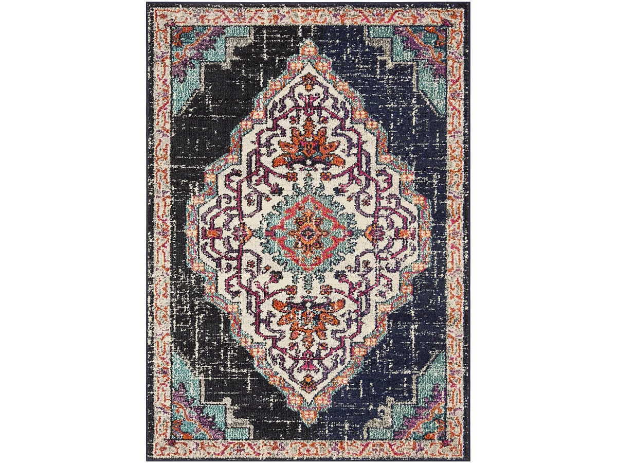 Tapis Noir/Bleu 122 X 170 cm - Isabelle