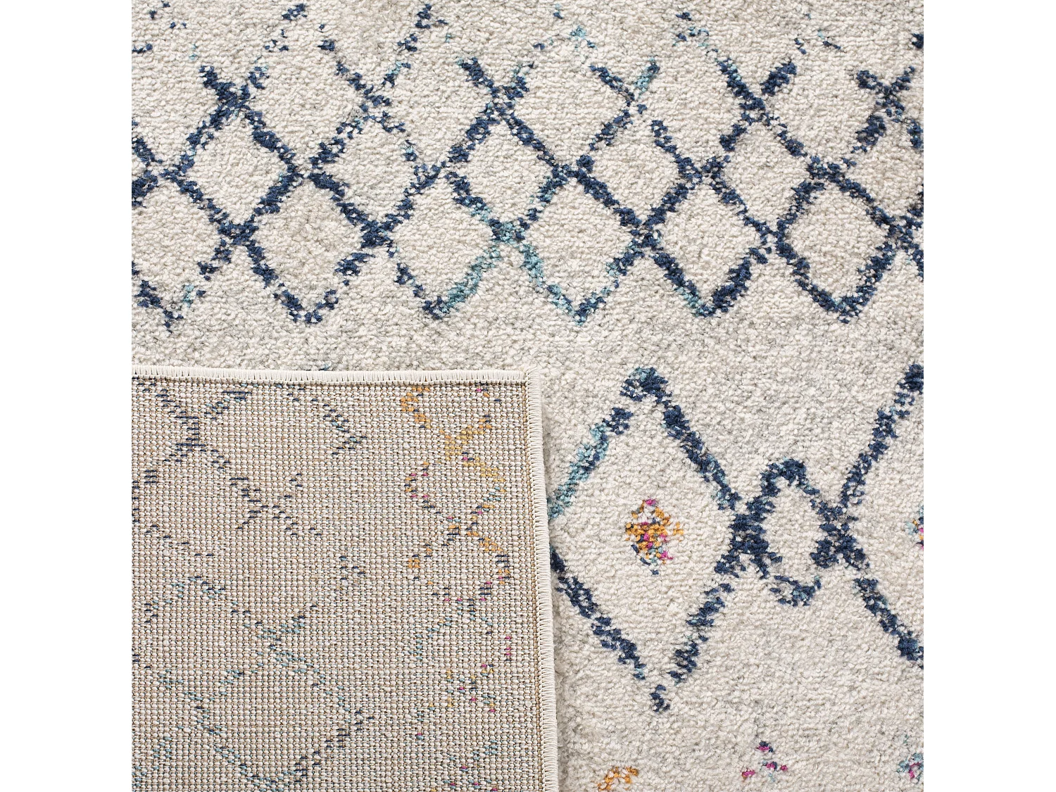 Tapis Neutre/Bleu Marine 91 X 152 cm - Skylar