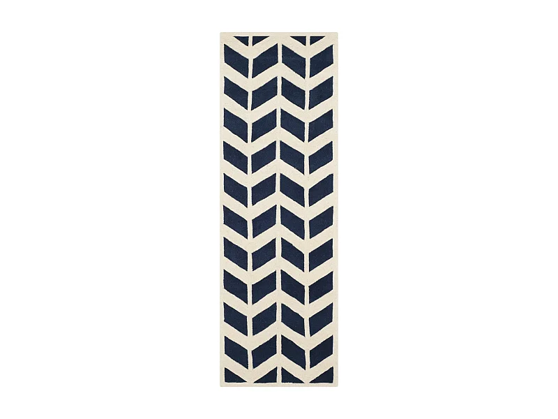 Tapis Bleu Marine/Neutre 69 X 213 cm - Merry