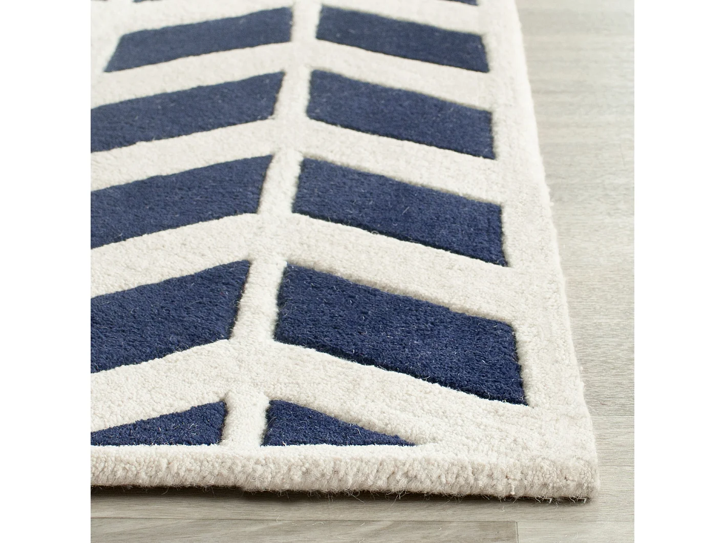 Tapis Bleu Marine/Neutre 69 X 213 cm - Merry