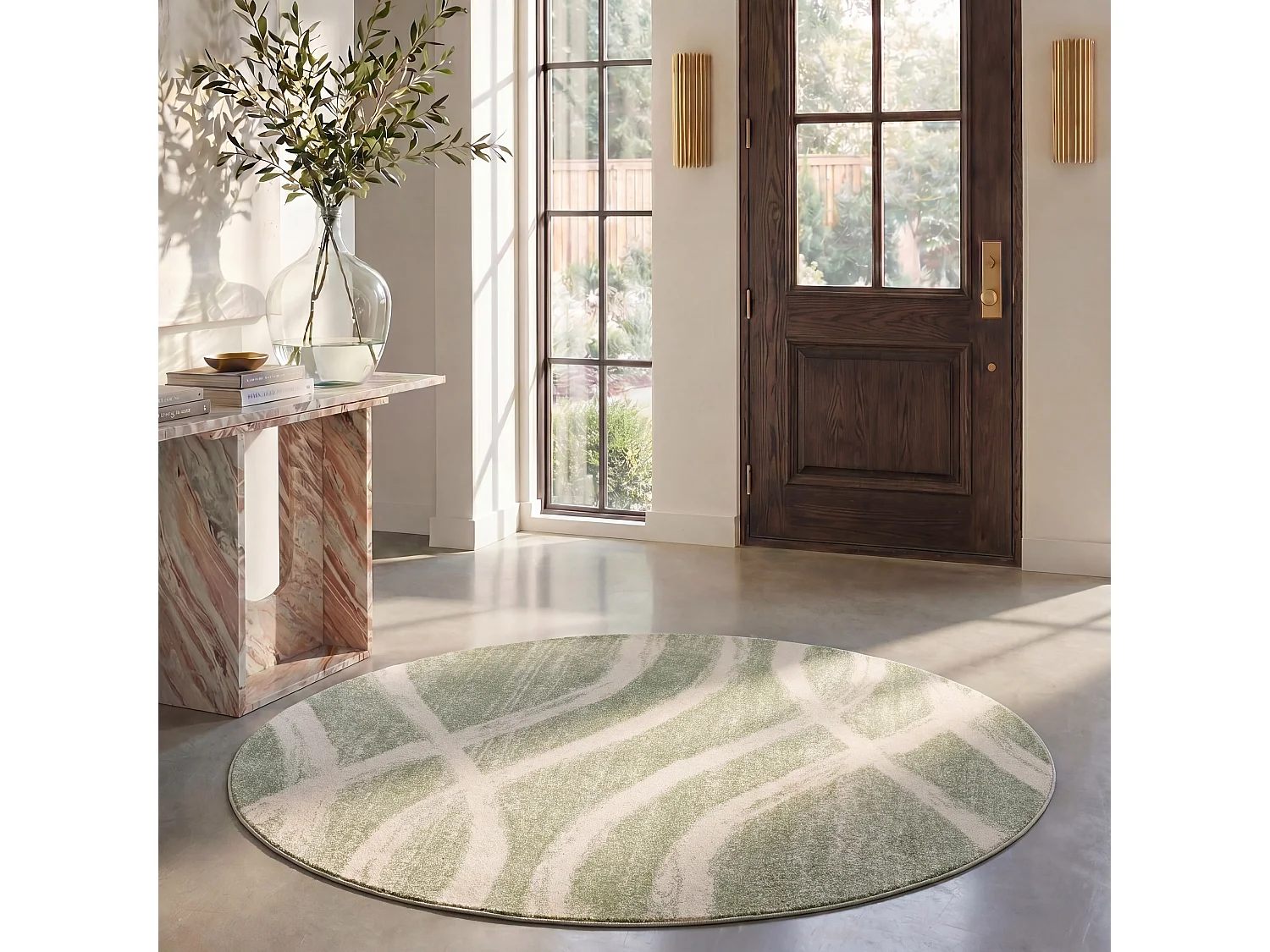 Tapis Sauge/Crème 122 X 122 cm - Leocadia