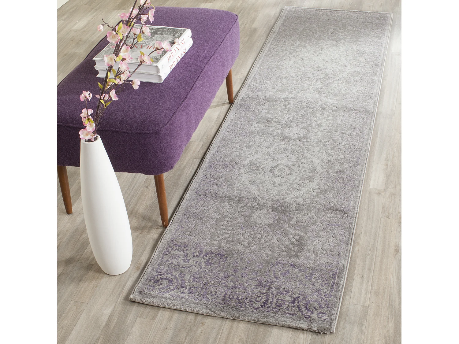 Tapis Gris/Violet 66 X 244 cm - Annabelle