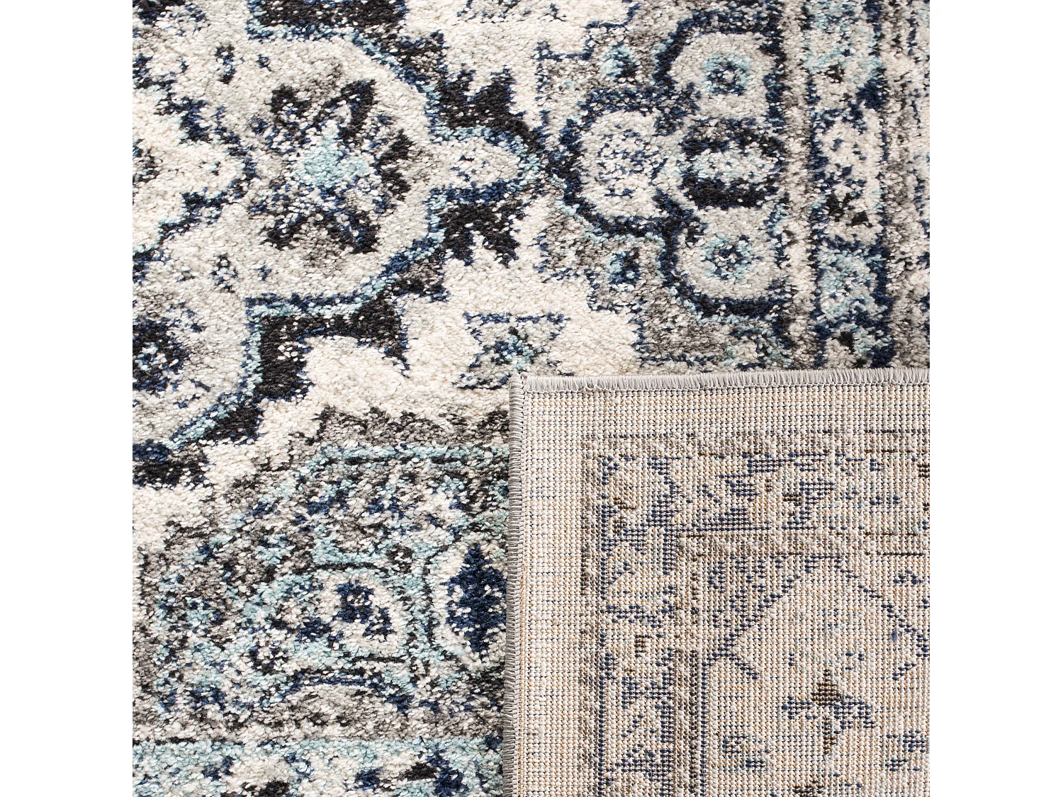 Tapis Gris/Bleu 201 X 201 cm - Maisie